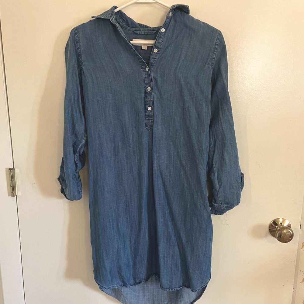 LOFT Linen “Denim” T shirt dress - XSP